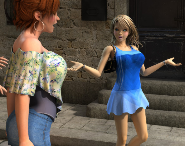 Обои картинки фото 3д графика, люди , people, девушки, фон, взгляд