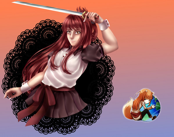 Обои картинки фото компьютеры, mozilla firefox, фон, девушка, логотип, взгляд