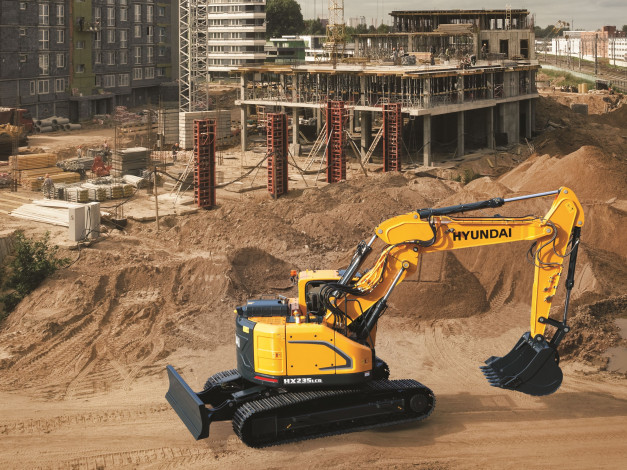 Обои картинки фото техника, экскаваторы, hyundai