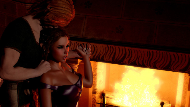 Обои картинки фото 3д графика, люди , people, фон, взгляд, девушки