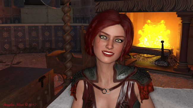 Обои картинки фото 3д графика, портрет , portraits, фон, взгляд, девушка