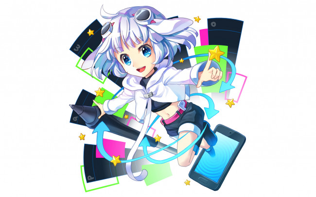 Обои картинки фото аниме, оружие,  техника,  технологии, девочка