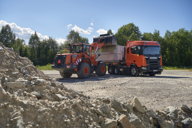 Обои картинки фото техника, фронтальные погрузчики, scania