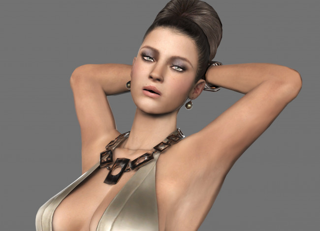 Обои картинки фото 3д графика, портрет , portraits, фон, взгляд, девушка