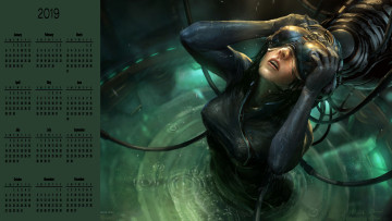 Картинка календари фэнтези вода девушка