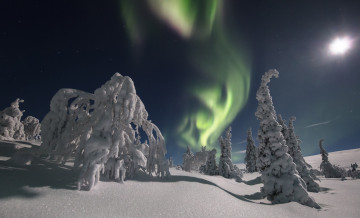 Картинка природа северное+сияние простор