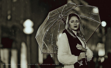 Картинка календари компьютерный+дизайн 2019 calendar женщина девушка зонт