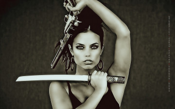 Картинка календари компьютерный+дизайн оружие девушка взгляд 2019 calendar женщина