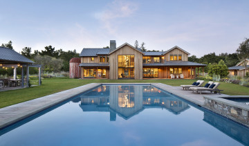 Картинка города -+здания +дома вилла бассейн освещение двор сан-франциско архитектура california san francisco штат калифорния triple l house красивая деревянная частная резиденция by sdg architecture beautiful wooden private residence