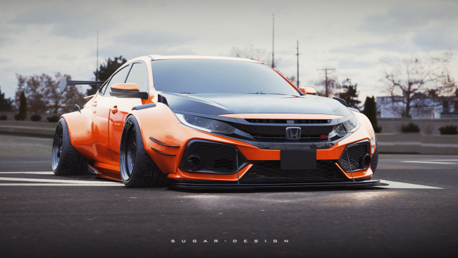 Обои картинки фото автомобили, 3д, honda, civic, aerorat