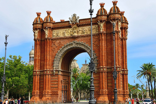 Обои картинки фото arco de triumfo, города, барселона , испания, arco, de, triumfo