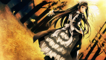 Картинка cartagra +tsuki+kurui+no+yamai аниме unknown +другое+ девушка горничная лес осень