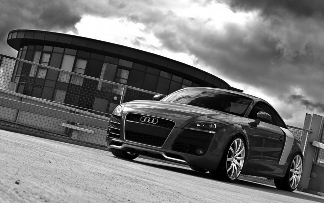 Обои картинки фото audi tr8, автомобили, audi, темный, здание