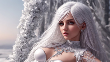Картинка нейросеть 3д+графика люди+ people girl fantasy art blond digital stable diffusion