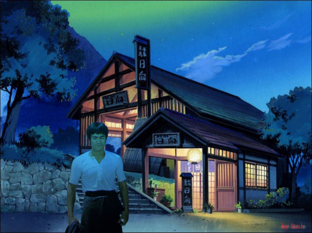 Обои картинки фото anime bruce, lee, 3д, графика, anime, аниме