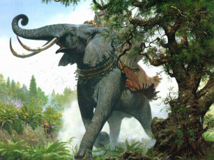 Картинка рисованные животные слоны