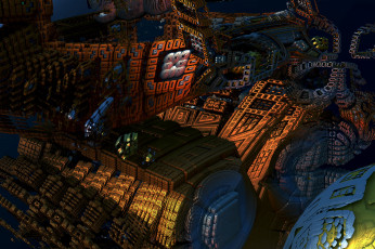 Картинка 3д графика fractal фракталы тёмный абстракция