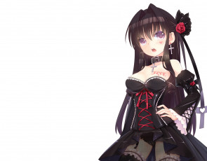 Картинка аниме *unknown другое девушка готика платье крест роза чулки