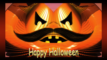 Картинка 3д графика holidays праздники тыква усы