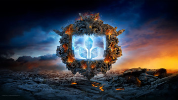 Картинка 3д графика nature landscape природа рамка лава