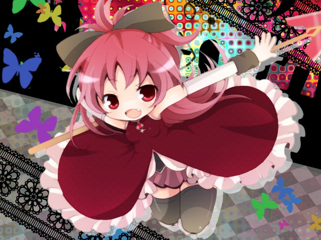 Обои картинки фото аниме, mahou, shoujo, madoka, magika, magica, sakura, kyouko