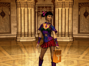 Картинка 3д графика people люди зал девушка