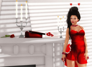 Картинка 3д графика people люди платье девушка