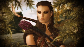 Картинка 3д графика people люди девушка взгляд лук