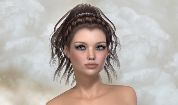 обоя 3д, графика, portraits, портрет, девушка, взгляд, лицо