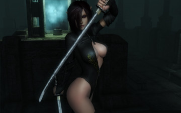 Картинка 3д графика elves эльфы эльфийка меч