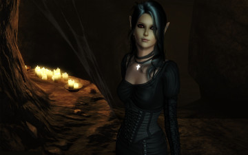 Картинка 3д графика elves эльфы свечи эльфийка