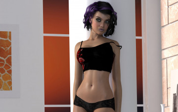 Картинка 3д графика people люди шорты девушка