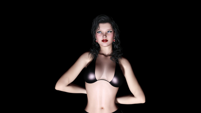 Обои картинки фото 3д, графика, people, люди, девушка, взгляд, лифчик