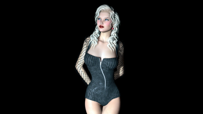 Обои картинки фото 3д, графика, people, люди, девушка, взгляд, блондинка