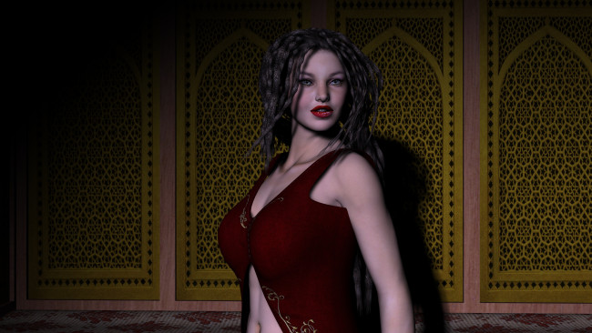 Обои картинки фото 3д, графика, people, люди, взгляд, девушка