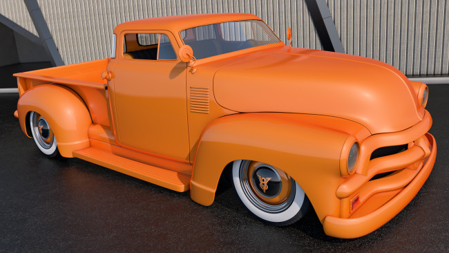 Обои картинки фото автомобили, 3д, 1954, chevrolet