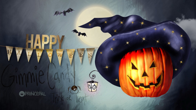 Обои картинки фото праздничные, хэллоуин, тыква, шляпа