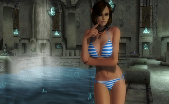 Обои картинки фото 3д, графика, elves, эльфы, бассейн, эльфийка