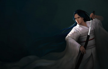 Картинка фэнтези девушки япония кимоно взгляд девушка арт