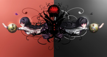 Картинка аниме mahou+shoujo+madoka+magika взгляд девушки akemi homura hk mahou shoujo madoka magica фон