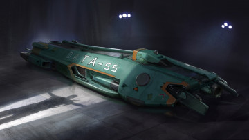 Картинка фэнтези космические+корабли +звездолеты +станции by sketchshido тень shadow ангар hangar космический корабль рисунок арт art spaceship фантастика sci-fi