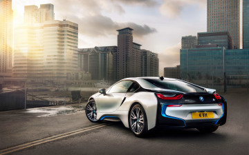 Картинка автомобили bmw car i8 city город