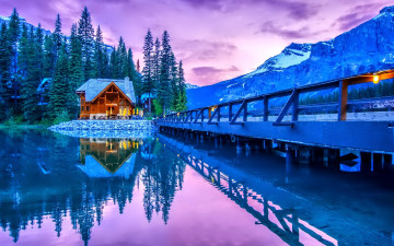 Картинка города -+мосты горы река озеро мост дом деревья