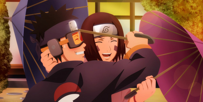 Обои картинки фото аниме, naruto, obito, rin, shippuden