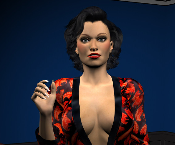 Обои картинки фото 3д графика, люди , people, девушка, взгляд, фон