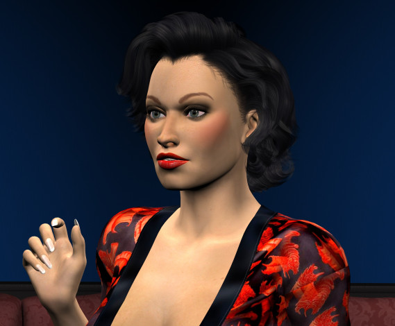 Обои картинки фото 3д графика, портрет , portraits, взгляд, фон, девушка