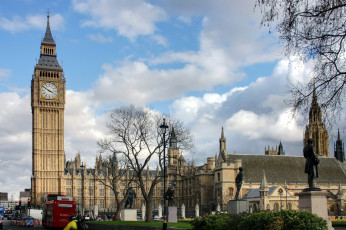 Картинка города лондон+ великобритания часы башня