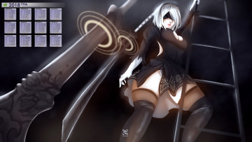 Картинка календари фэнтези девушка меч лестница