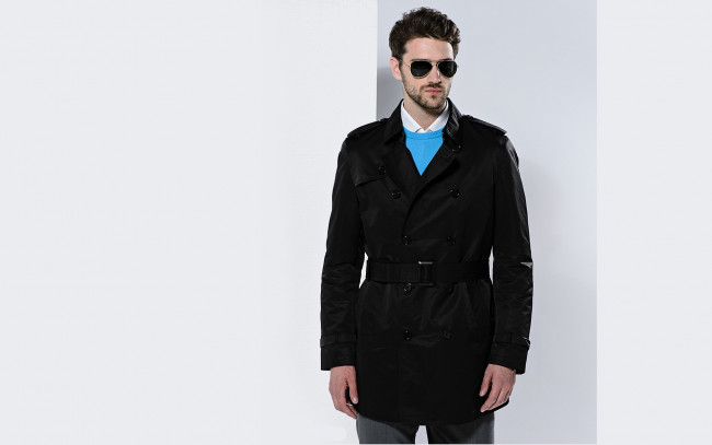 Обои картинки фото мужчины, - unsort, плащ, щетина, очки, брюнет