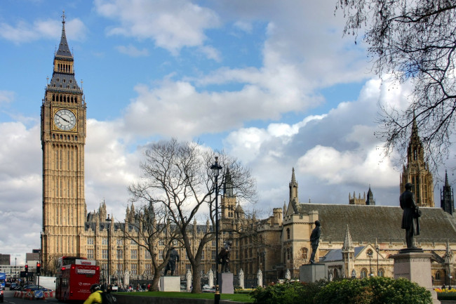 Обои картинки фото города, лондон , великобритания, часы, башня